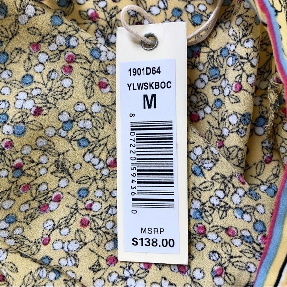 NWT Max Studio yellow cottagecore floral dress M - Picture 9 of 11